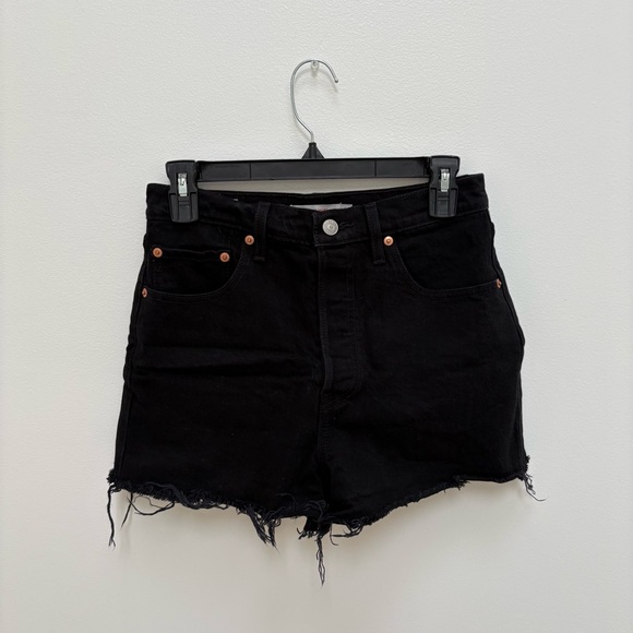 LEVI’S RIBCAGE HIGH WAIST DENIM SHORTS - Picture 1 of 2
